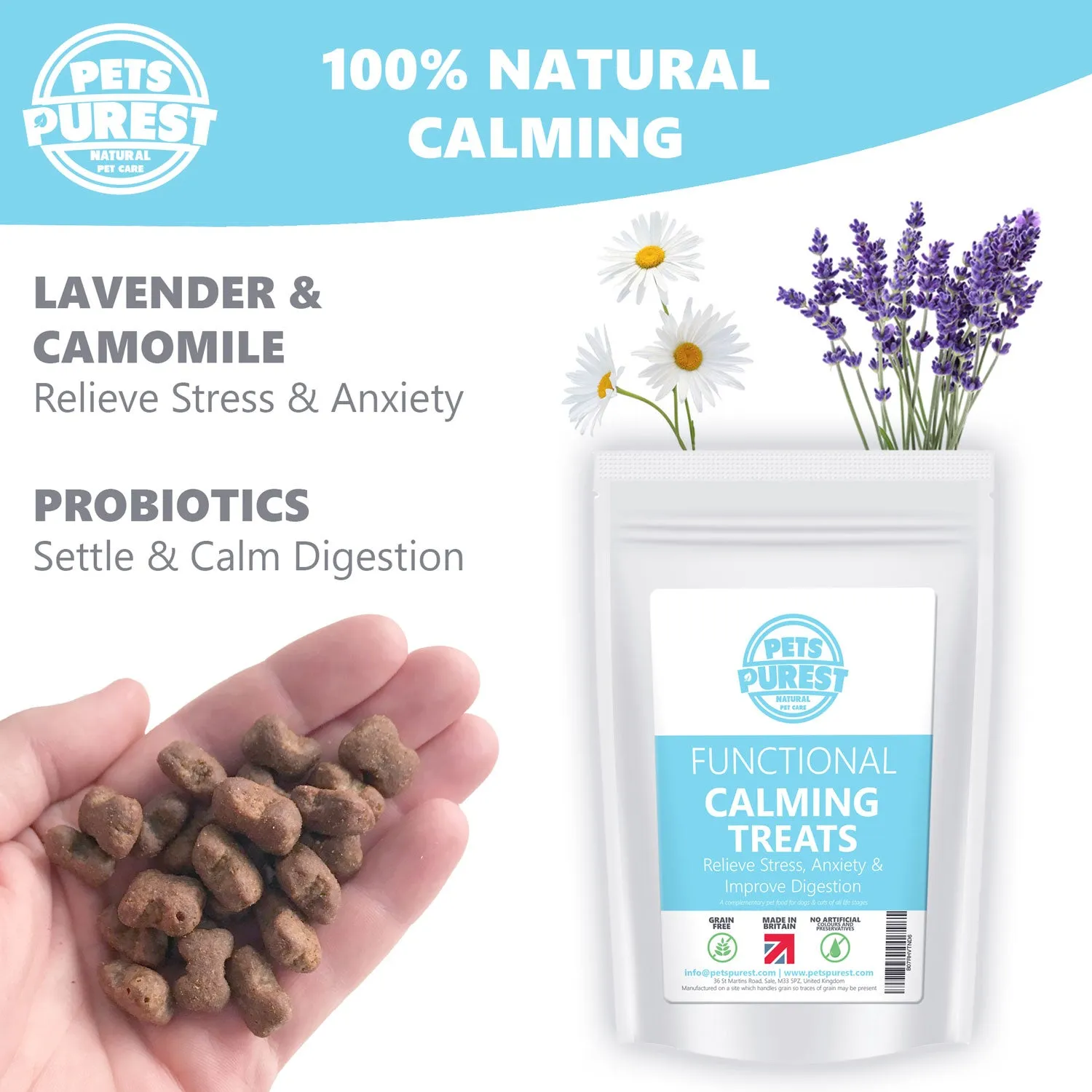 100% Natural Grain Free Calming Premium Treats | 70g