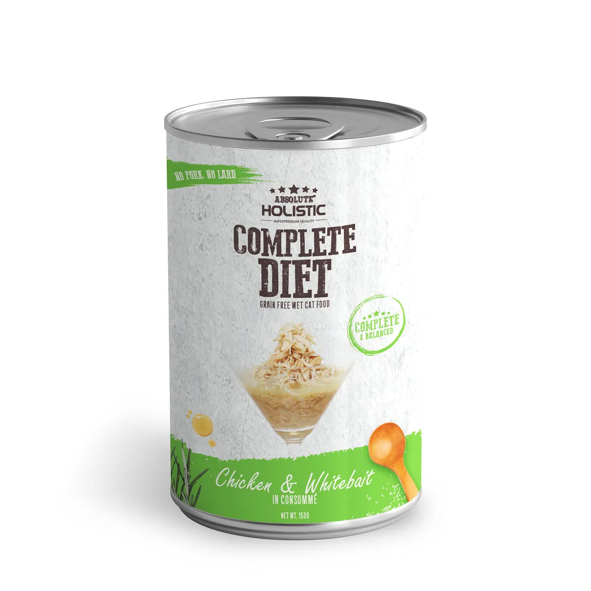 Absolute Holistic Complete Diet Cat Chicken and Whitebait Wet Food 150g