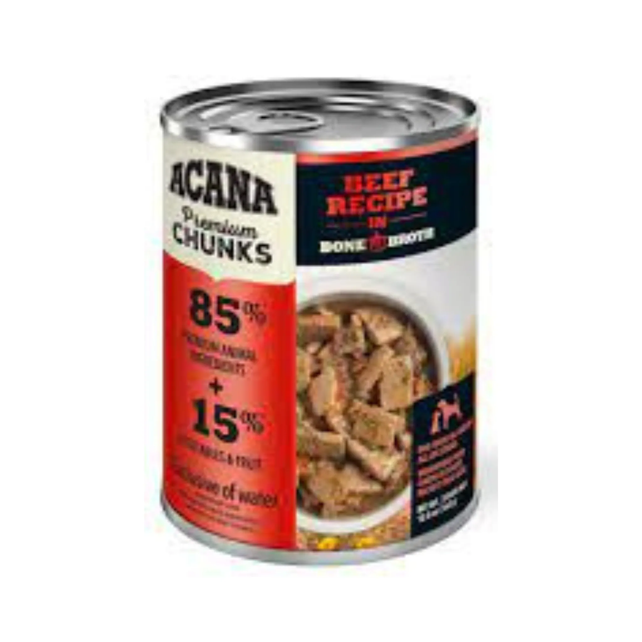 Acana Premium Chunks Grain Free Beef Recipe in Bone Broth Dog Canned