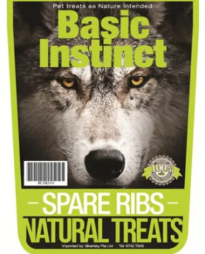 Basic Instinct Spare Ribs Natural Dog Treats 200g