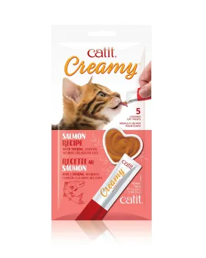 Catit Creamy Salmon Lickable Cat Treats - 5 Pack