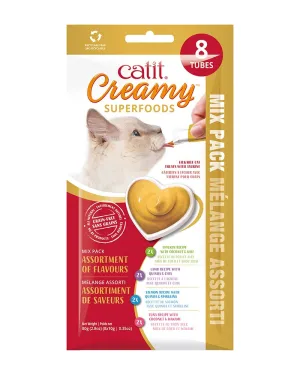 Catit Creamy Superfoods Cat Treats - 8 Pack Assorted