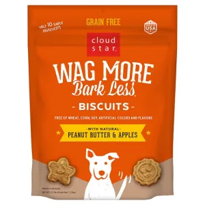 Cloud Star Wag More Bark Less Grain Free Biscuits with Peanut Butter & Apples