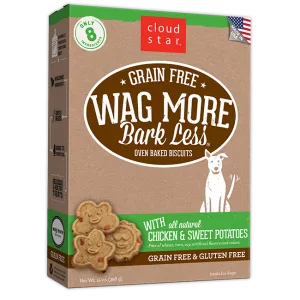 Cloud Star Wag More Bark Less Oven Baked Grain Free Chicken and Sweet Potatoes Dog Treats