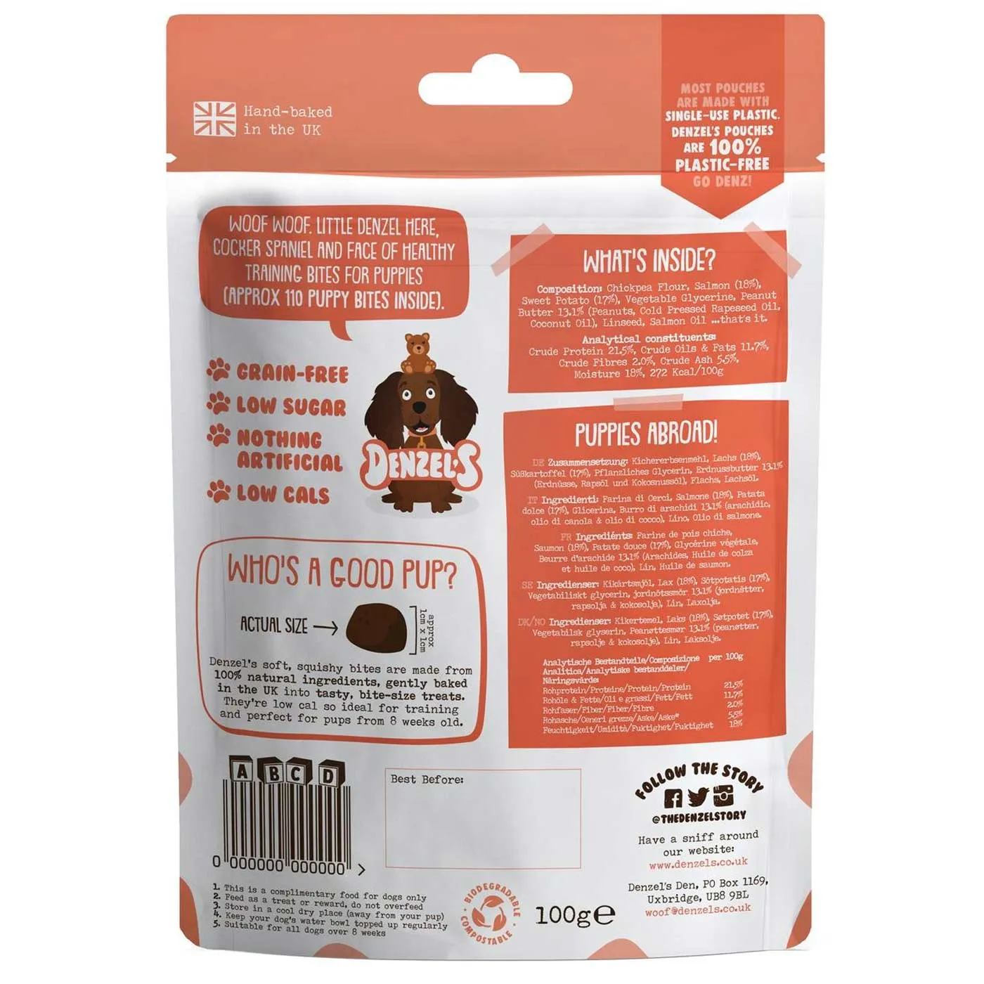 Denzel's Soft 'n' Squishy Puppy Bites For Dogs 100g