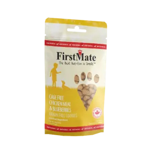 FirstMate Cage Free Chicken & Blueberry Mini Trainers Dog Treats, 8 oz