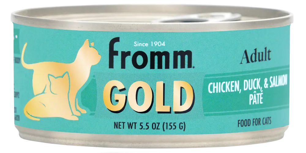 Fromm Gold Adult Chicken, Duck & Salmon Pate Wet Cat Food 5.5oz