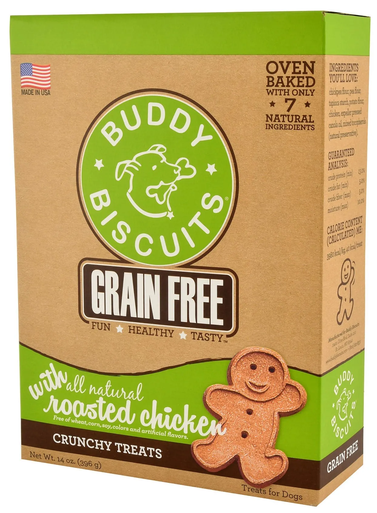 Grain-Free, Oven-Baked Buddy Biscuits, 14 oz