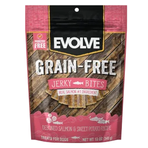 Grain Free Salmon & Sweet Potato Jerky Bites | 12 oz, 25 oz | Evolve