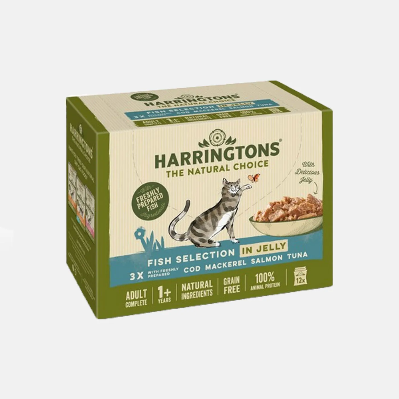 Harringtons Wet Cat Fish Selection In Jelly 12x85g