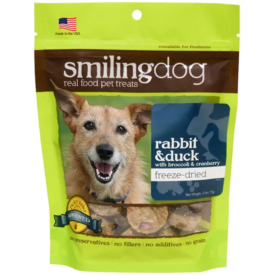 Herbsmith Smiling Dog Freeze Dried Rabbit & Duck 2.5 oz.