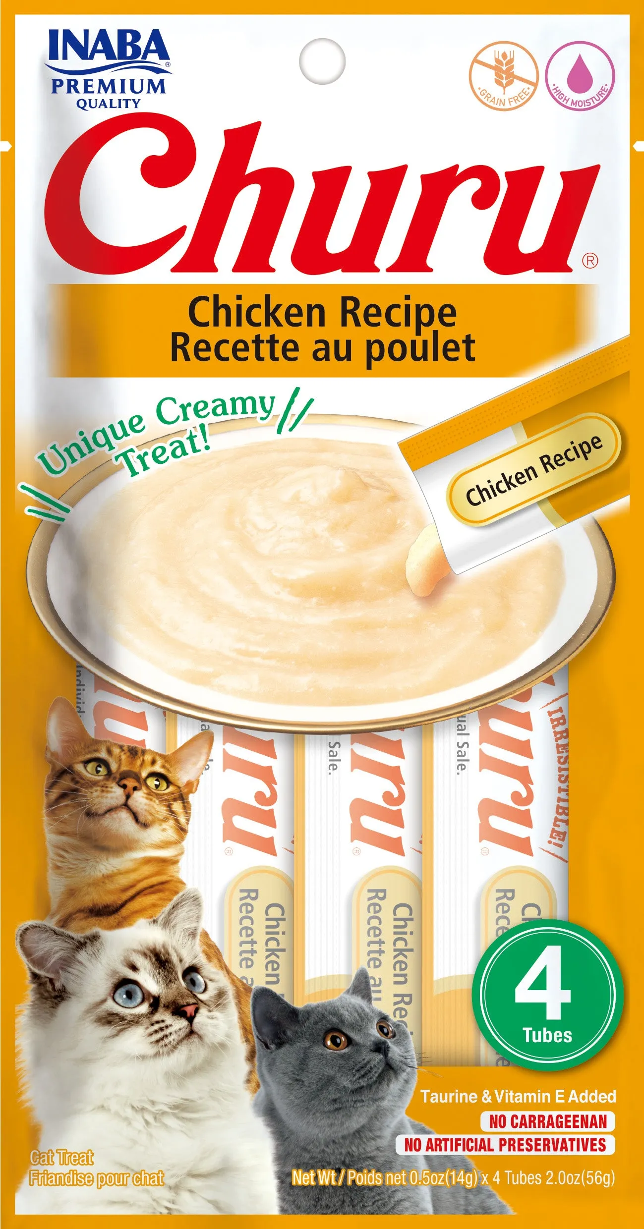 Inaba Churu Chicken Puree Lickable Cat Treat, 4ct