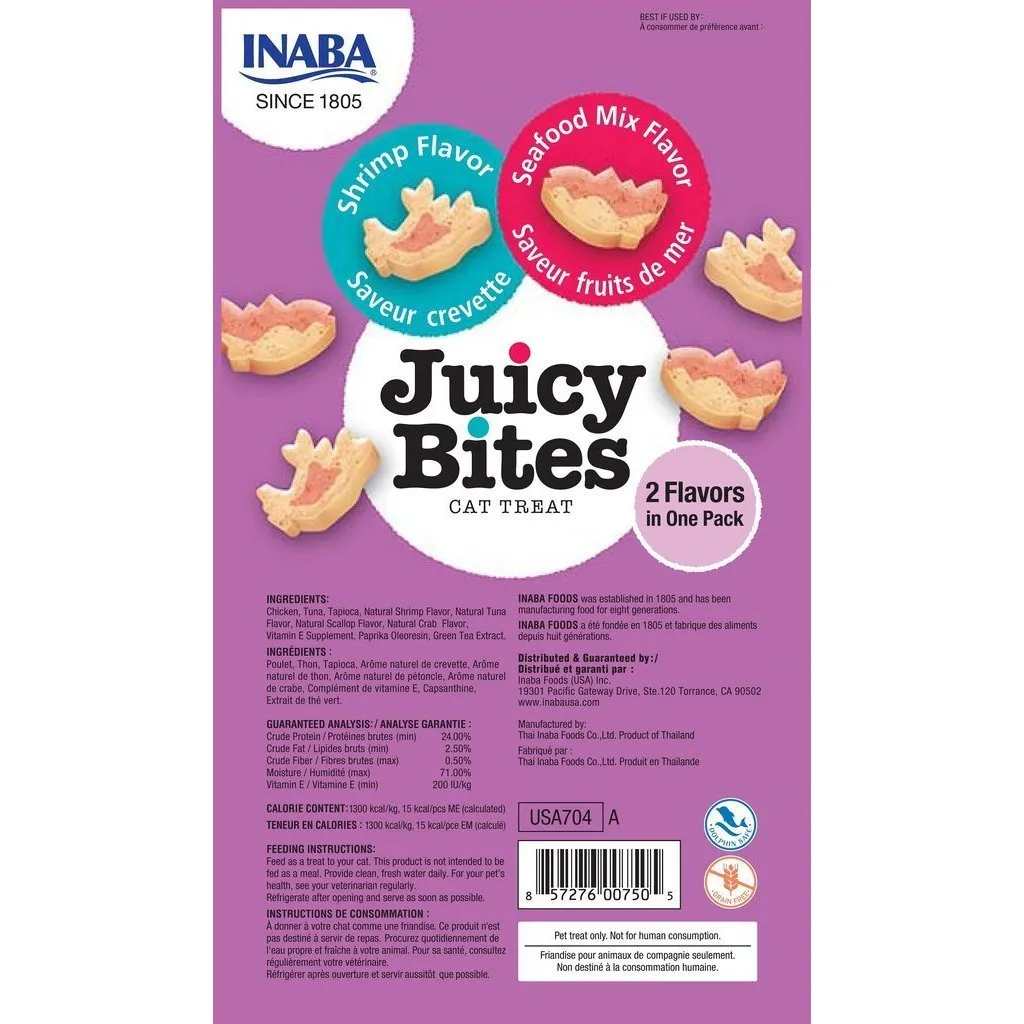 Inaba Juicy Bites Shrimp and Seafood Mix Cat Treats 34g x 6