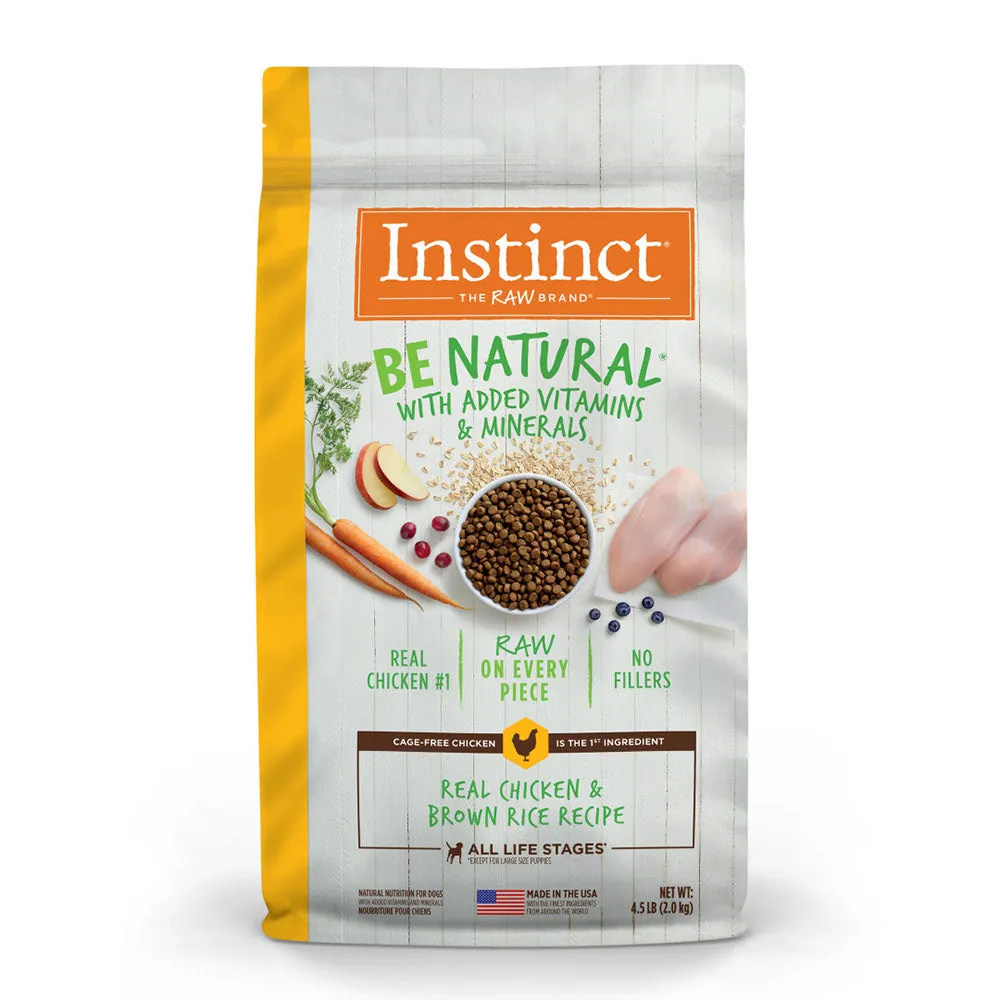 Instinct The Raw Brand Dog Be Natural Real Chicken & Brown Rice Recipe 4.5lb