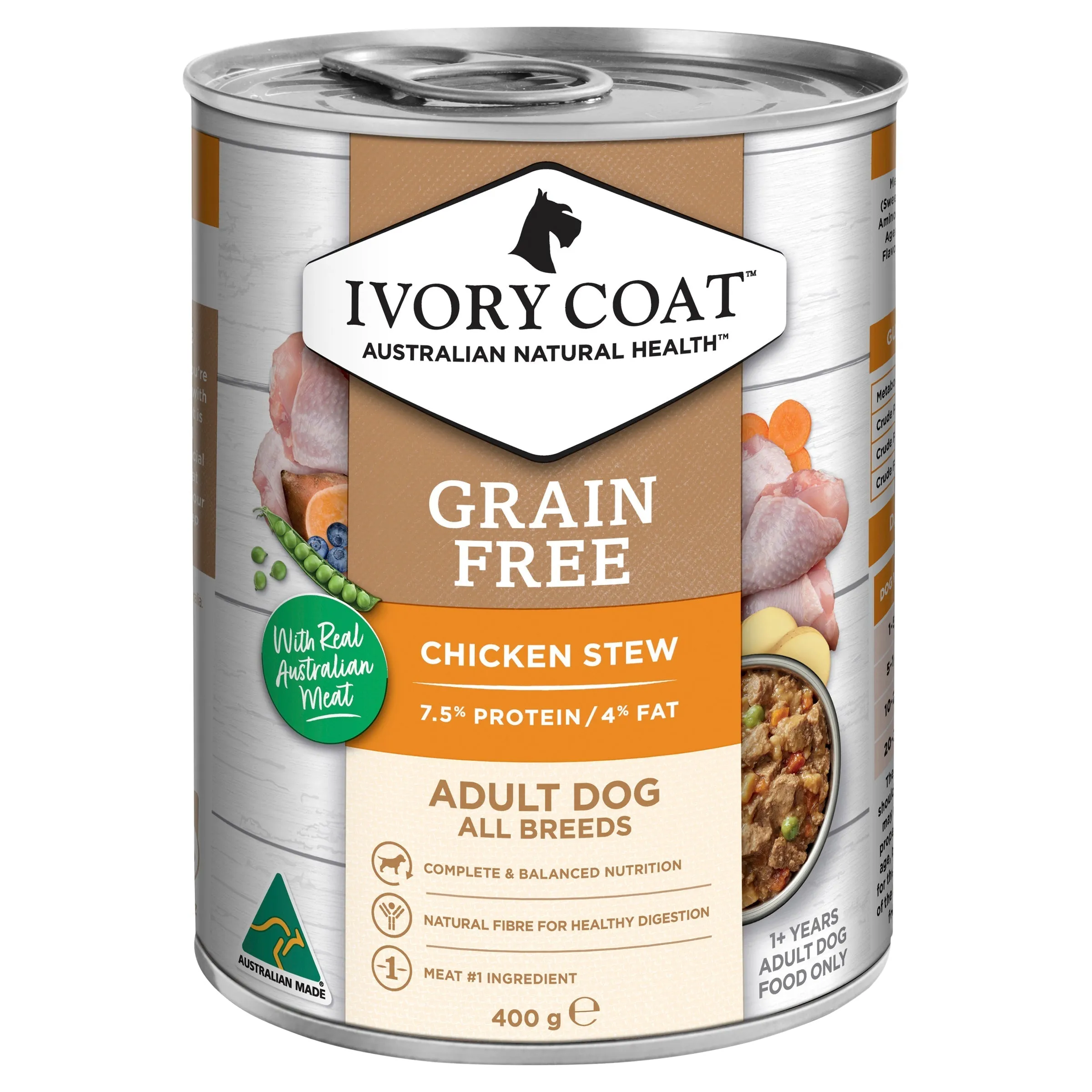 Ivory Coat Grain Free Chicken Stew Adult Dog Wet Food 400g