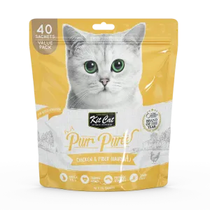 KitCat Purr Puree Value Pack Chicken & Fiber 600g (40 Sachets x 15g)