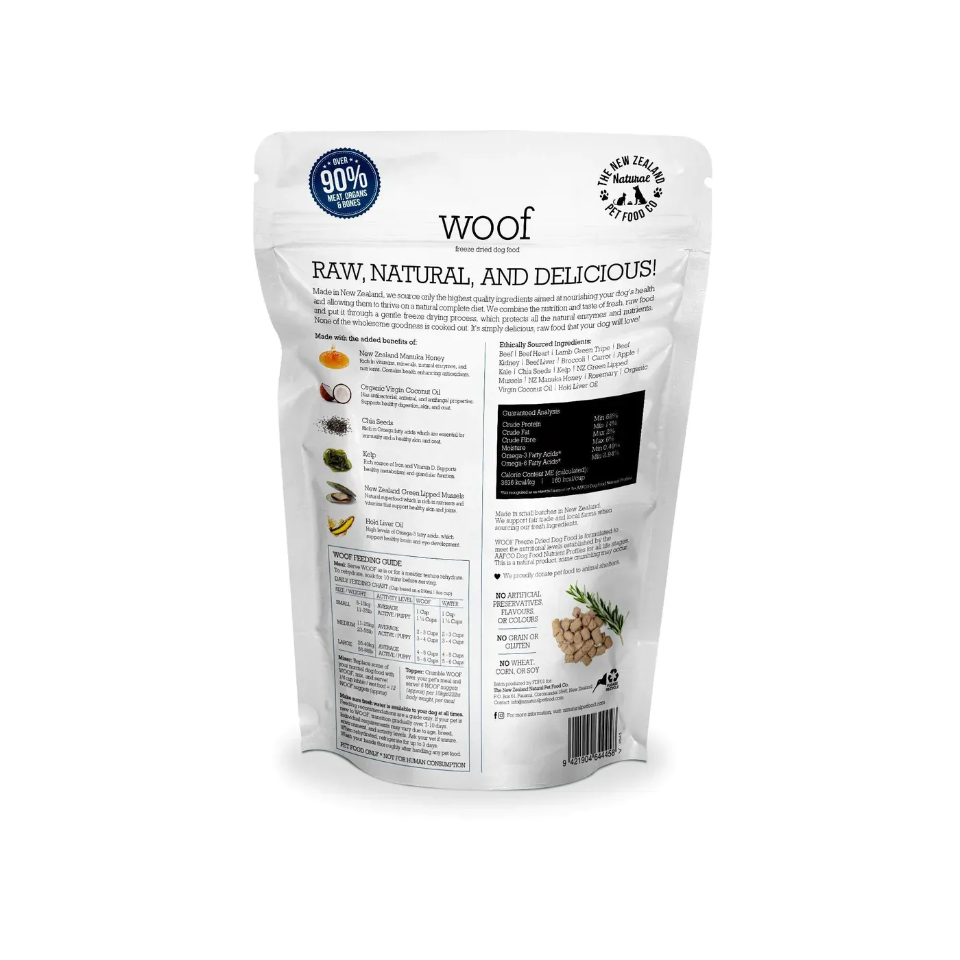 New Zealand Naturals Woof Freeze Dried Dog Treat Beef 50g