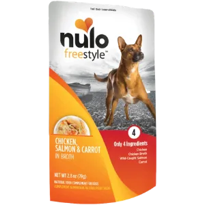 Nulo Freestyle Grain-Free Chicken, Salmon & Carrot in Broth Dog Food Topper, 2.8 oz