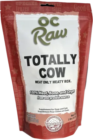 OC Raw Frozen Totally Cow Meaty Rox for Dogs & Cats 2lb