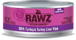 Rawz Cat 96% Turkey & Turkey Liver Pate