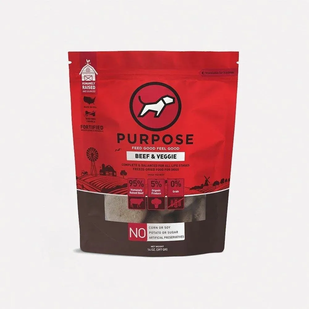 Single Protein Beef & Veggie Freeze Dried Dog Food