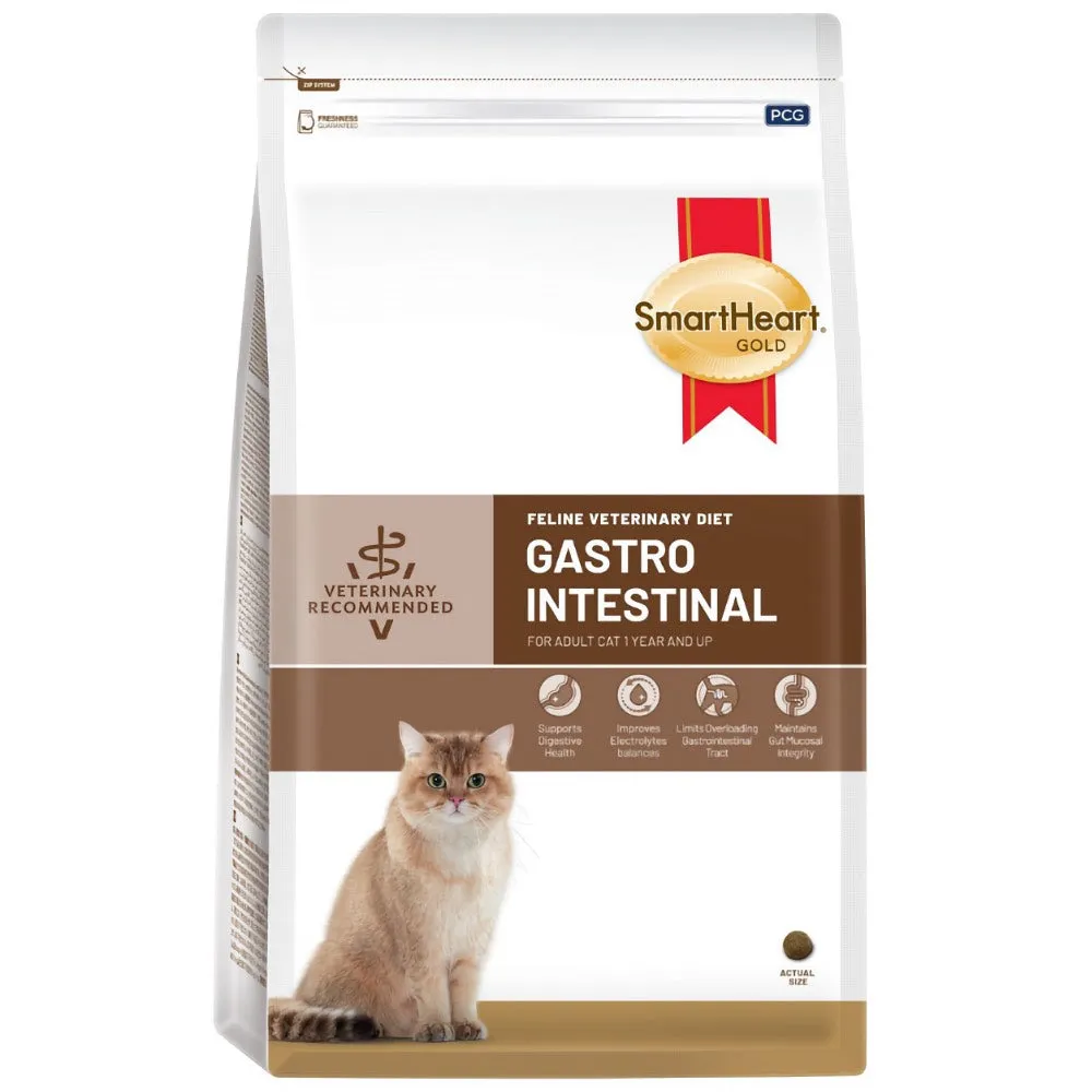 1.5kg Smartheart Gold Feline Veterinary Diet Gastrointestinal Adult Dry Cat Food for Improved Digestive Health