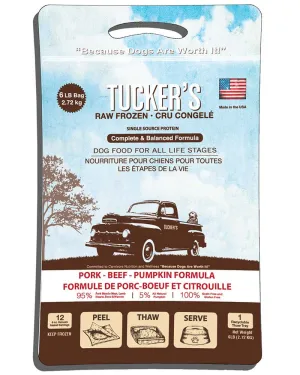 Tucker's Raw/Frozen Pork, Beef & Pumpkin Dog Patties 6lb