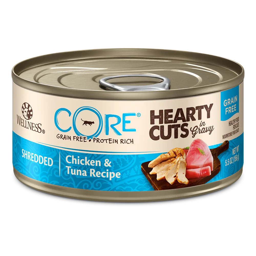 Wellness Cat Core Hearty Cuts - Shredded Chicken & Tuna Recipe 5.5oz