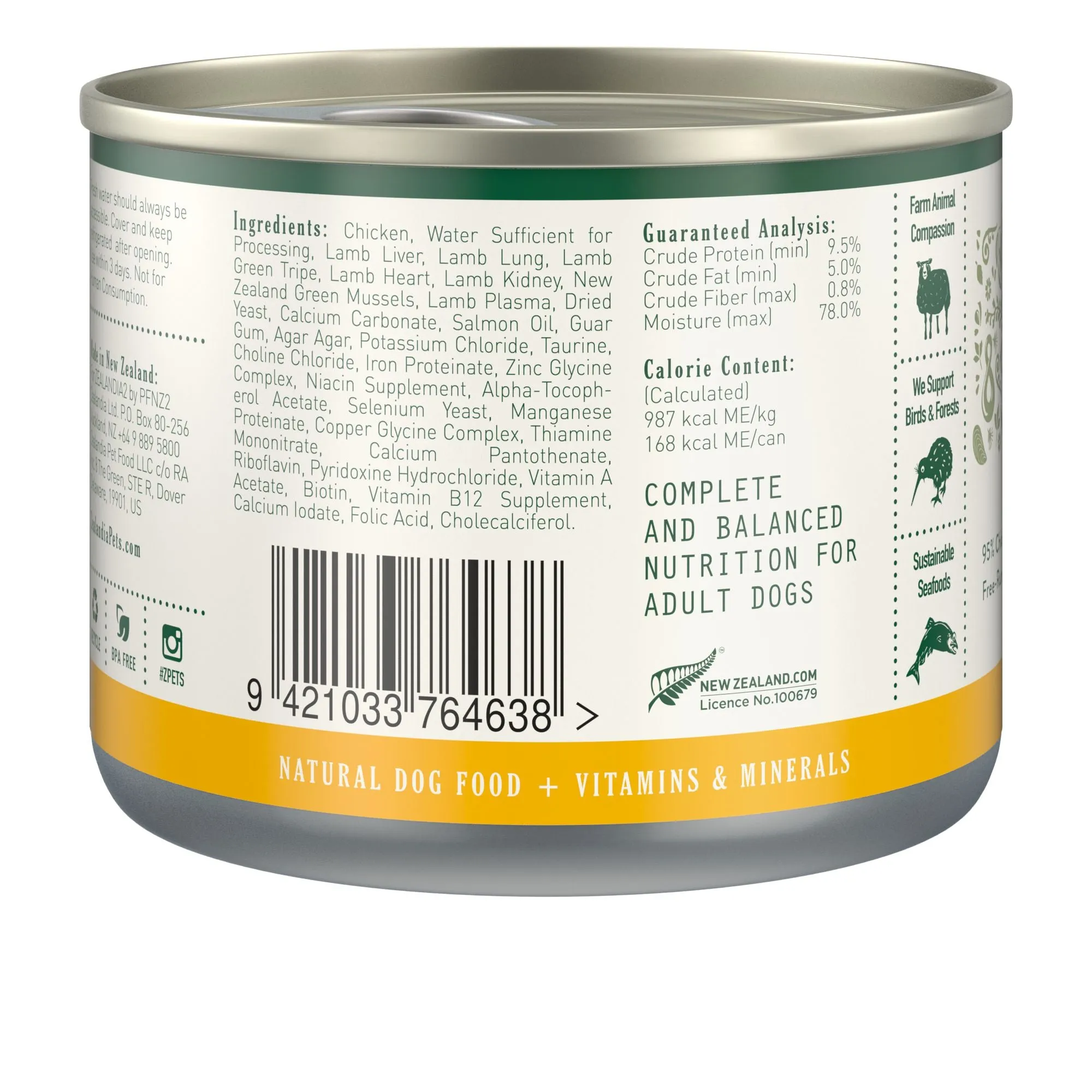 Zealandia Chicken Pate Adult Dog Wet Food 170g