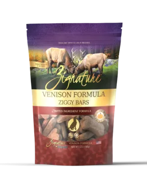 Zignature Ziggy Bar Biscuit Dog Treats - Venison 12oz